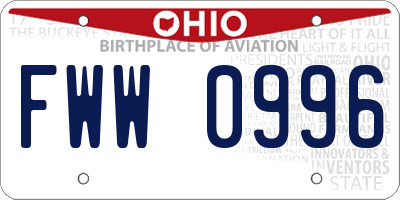 OH license plate FWW0996