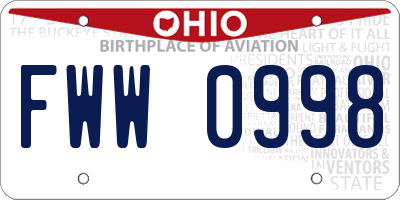 OH license plate FWW0998