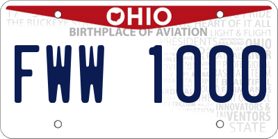 OH license plate FWW1000