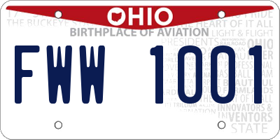 OH license plate FWW1001