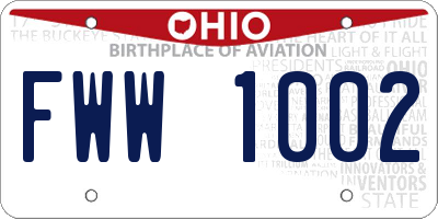 OH license plate FWW1002