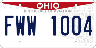 OH license plate FWW1004