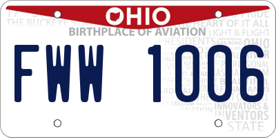 OH license plate FWW1006