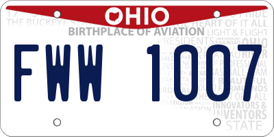 OH license plate FWW1007