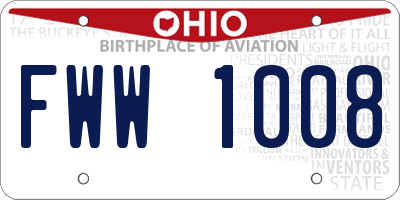 OH license plate FWW1008