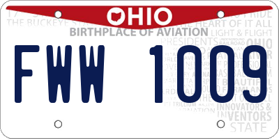 OH license plate FWW1009