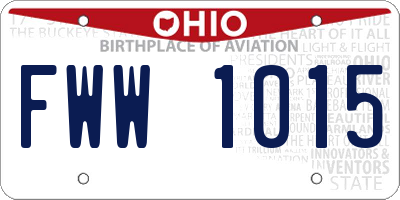 OH license plate FWW1015