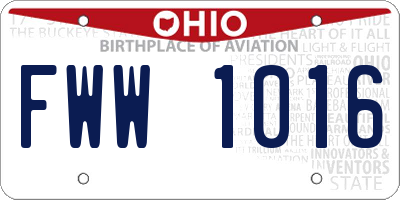 OH license plate FWW1016