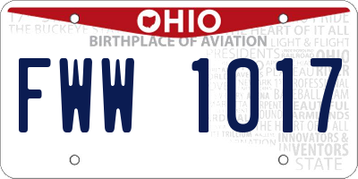 OH license plate FWW1017