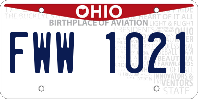 OH license plate FWW1021