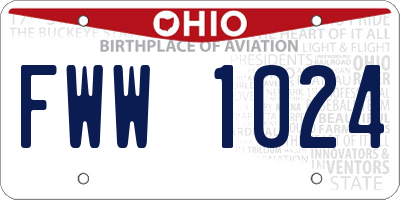 OH license plate FWW1024