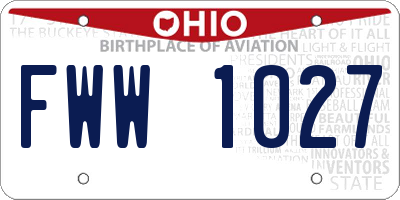 OH license plate FWW1027