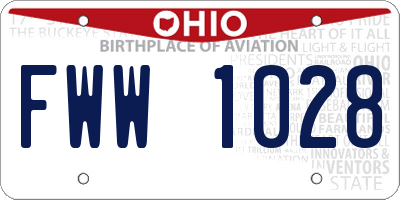 OH license plate FWW1028