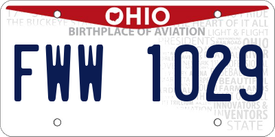 OH license plate FWW1029