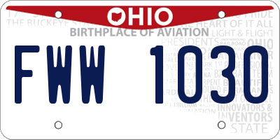 OH license plate FWW1030