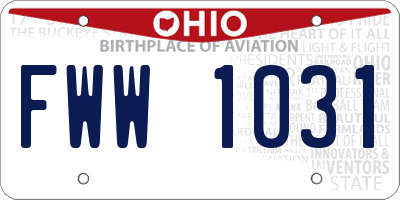 OH license plate FWW1031