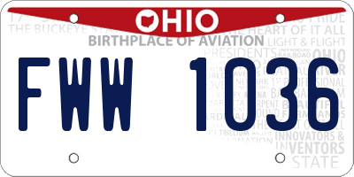 OH license plate FWW1036