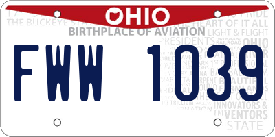 OH license plate FWW1039