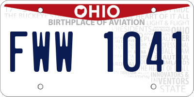 OH license plate FWW1041