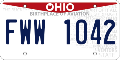 OH license plate FWW1042