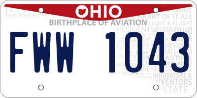 OH license plate FWW1043