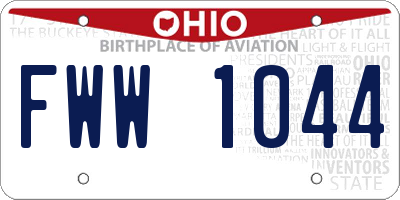 OH license plate FWW1044