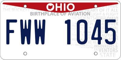 OH license plate FWW1045