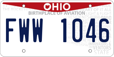 OH license plate FWW1046