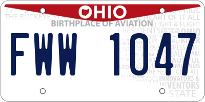 OH license plate FWW1047