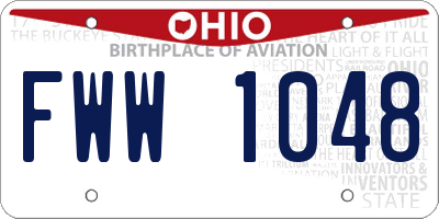 OH license plate FWW1048