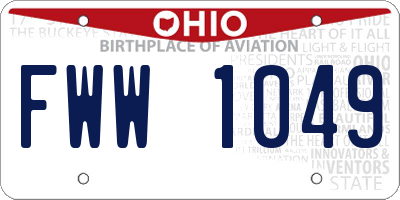 OH license plate FWW1049