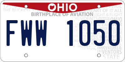 OH license plate FWW1050