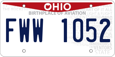 OH license plate FWW1052