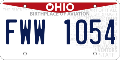 OH license plate FWW1054