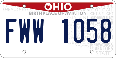 OH license plate FWW1058