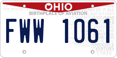 OH license plate FWW1061