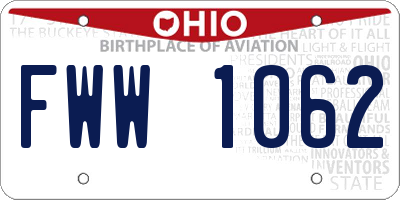 OH license plate FWW1062