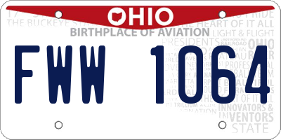 OH license plate FWW1064