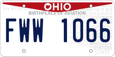 OH license plate FWW1066