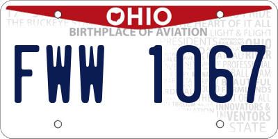 OH license plate FWW1067