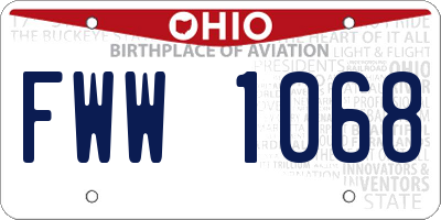 OH license plate FWW1068