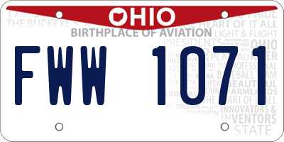 OH license plate FWW1071