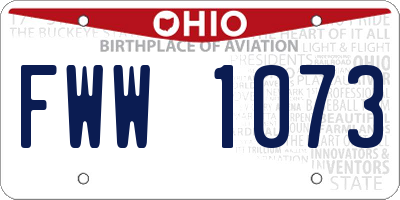 OH license plate FWW1073