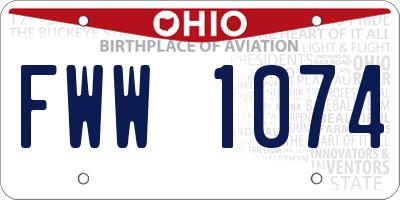 OH license plate FWW1074