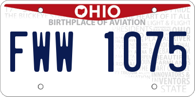 OH license plate FWW1075