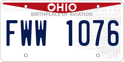 OH license plate FWW1076