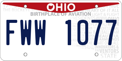 OH license plate FWW1077