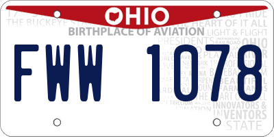 OH license plate FWW1078