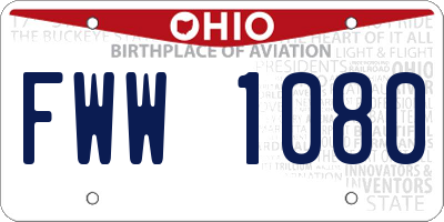 OH license plate FWW1080