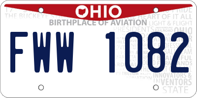 OH license plate FWW1082